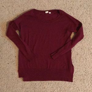 Gap burgundy side-slit sweater